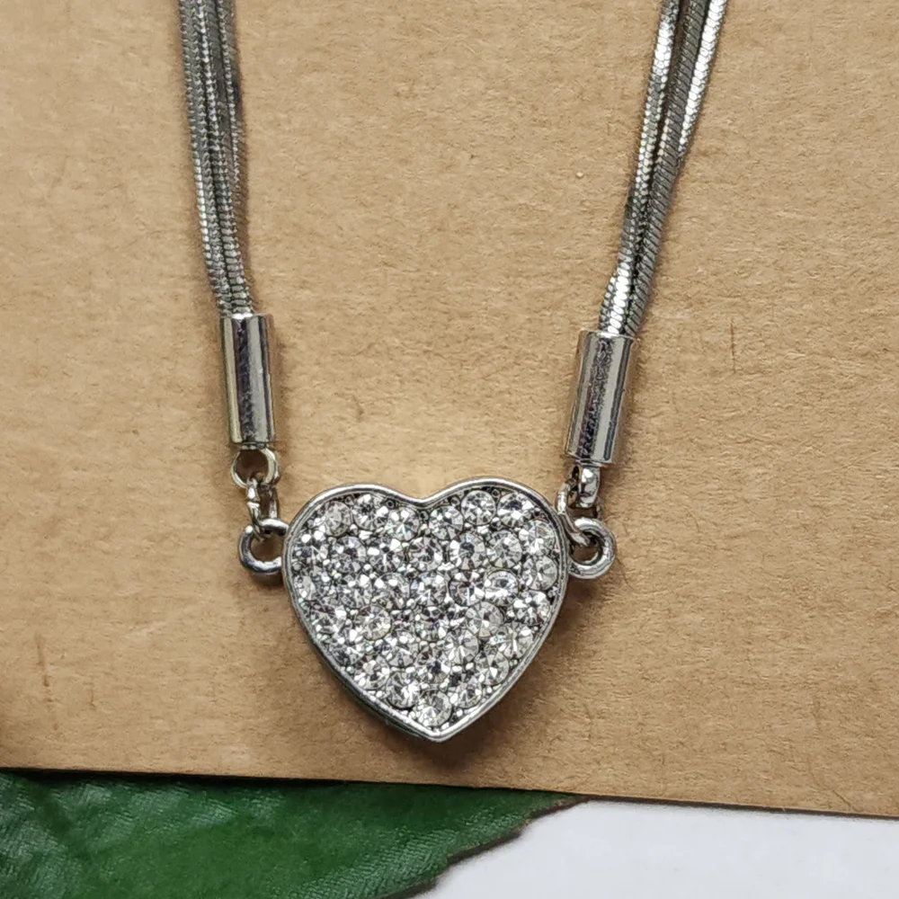 Elegant Silver Heart Necklace